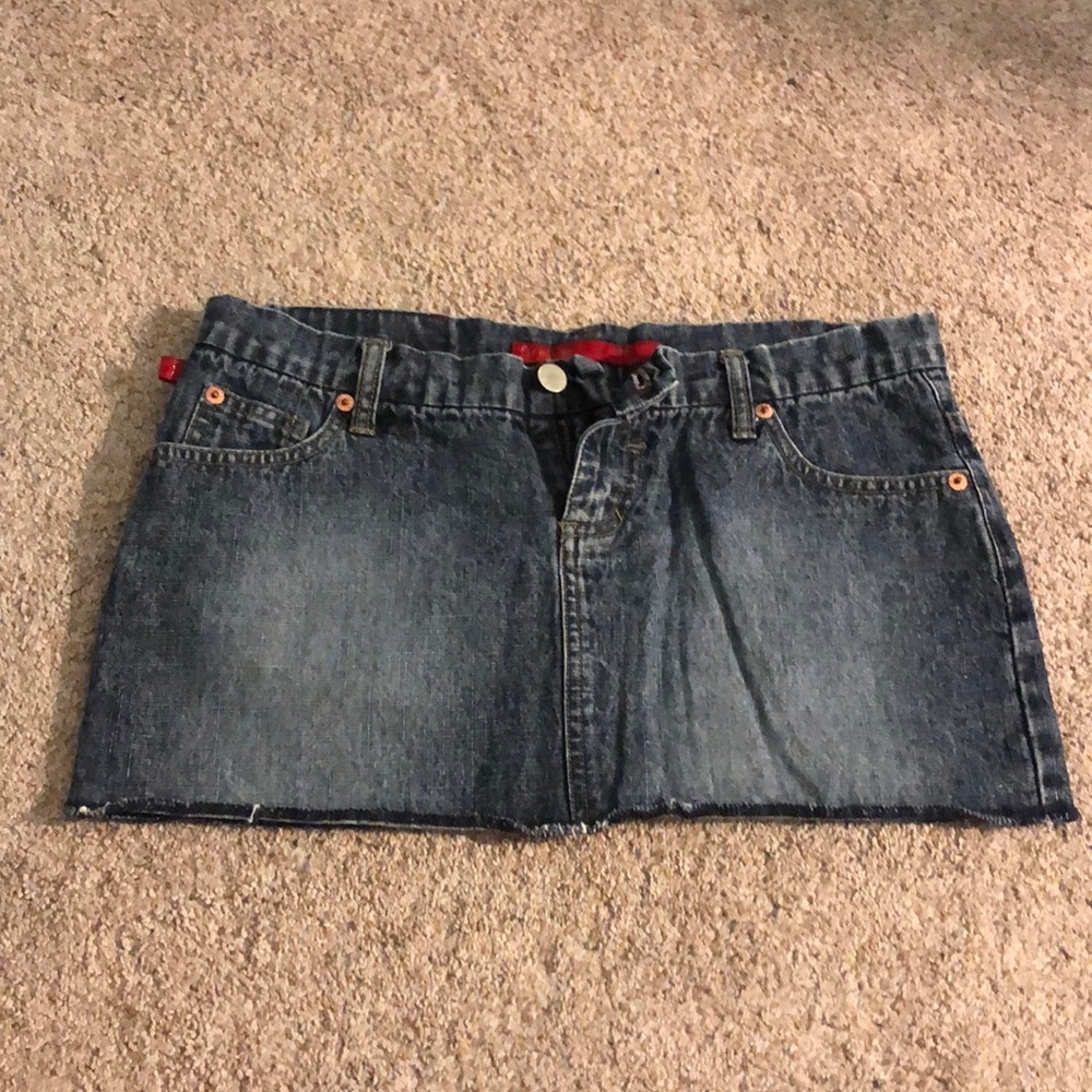 Dark jean mini skirt